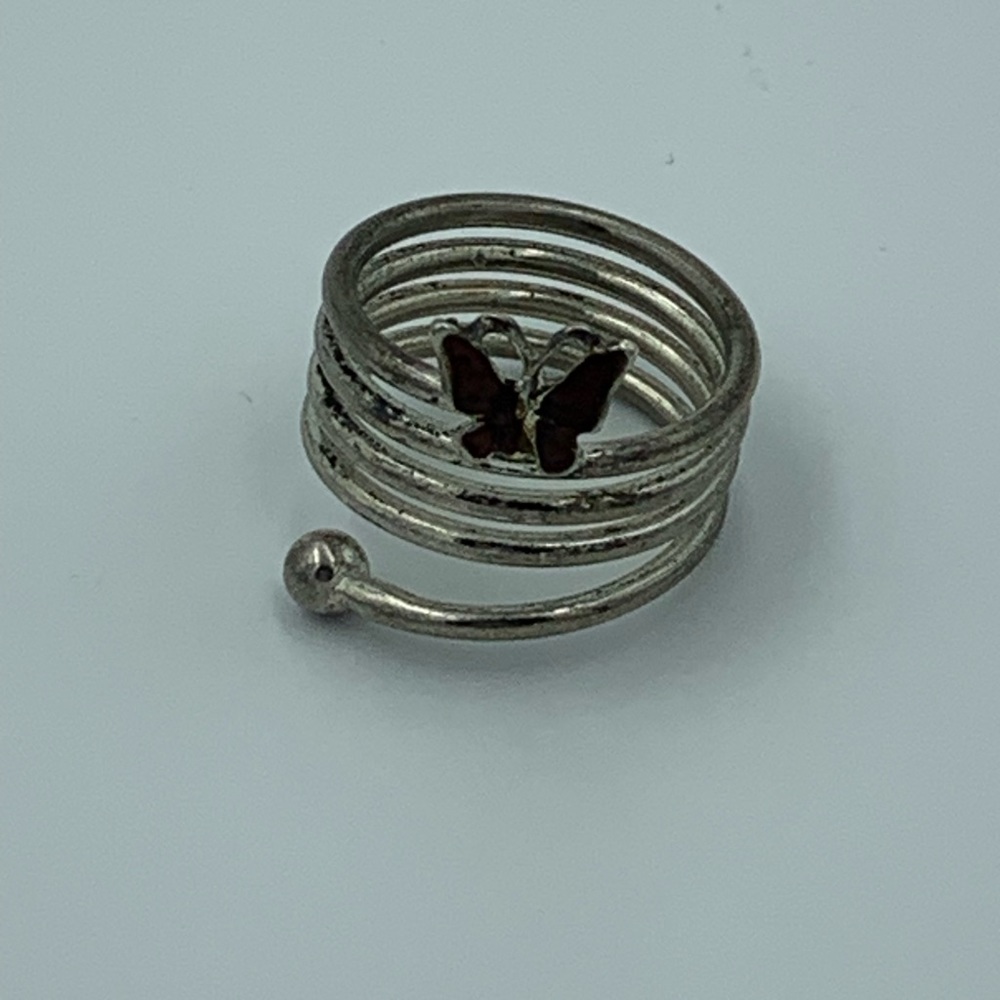 Spiral butterfly ring